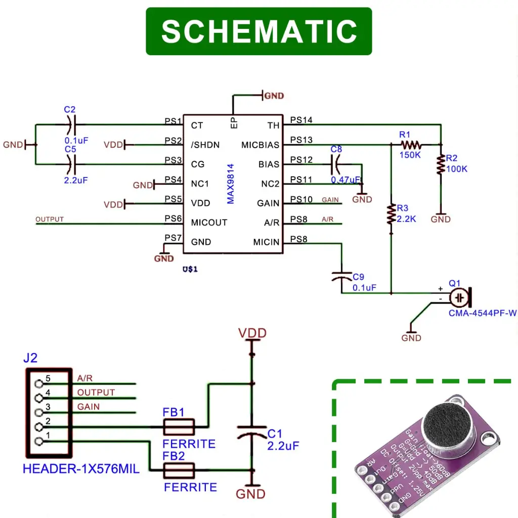 MAX9814 Microphone Amplifier Module with Auto Gain Control 4.webp