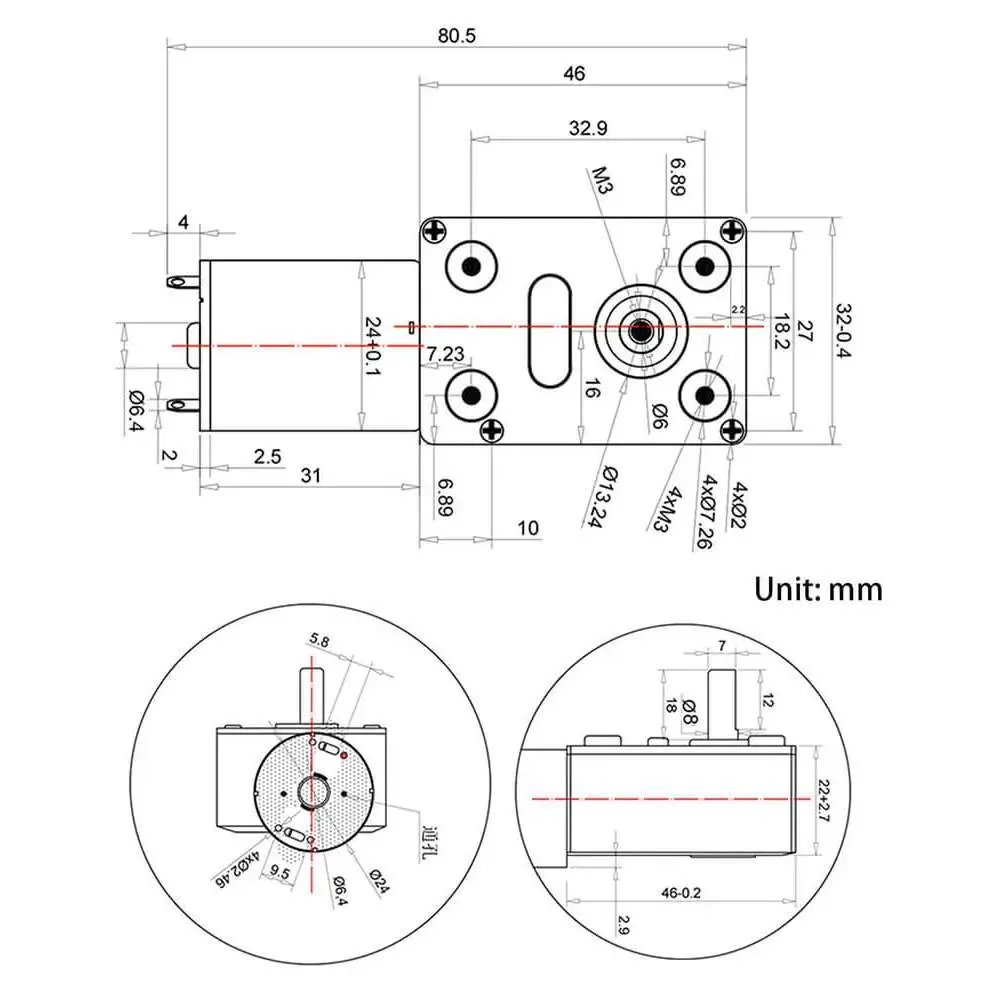 DC motor 12V 32RPM 40Kg.cm with Motor Bracket -.webp