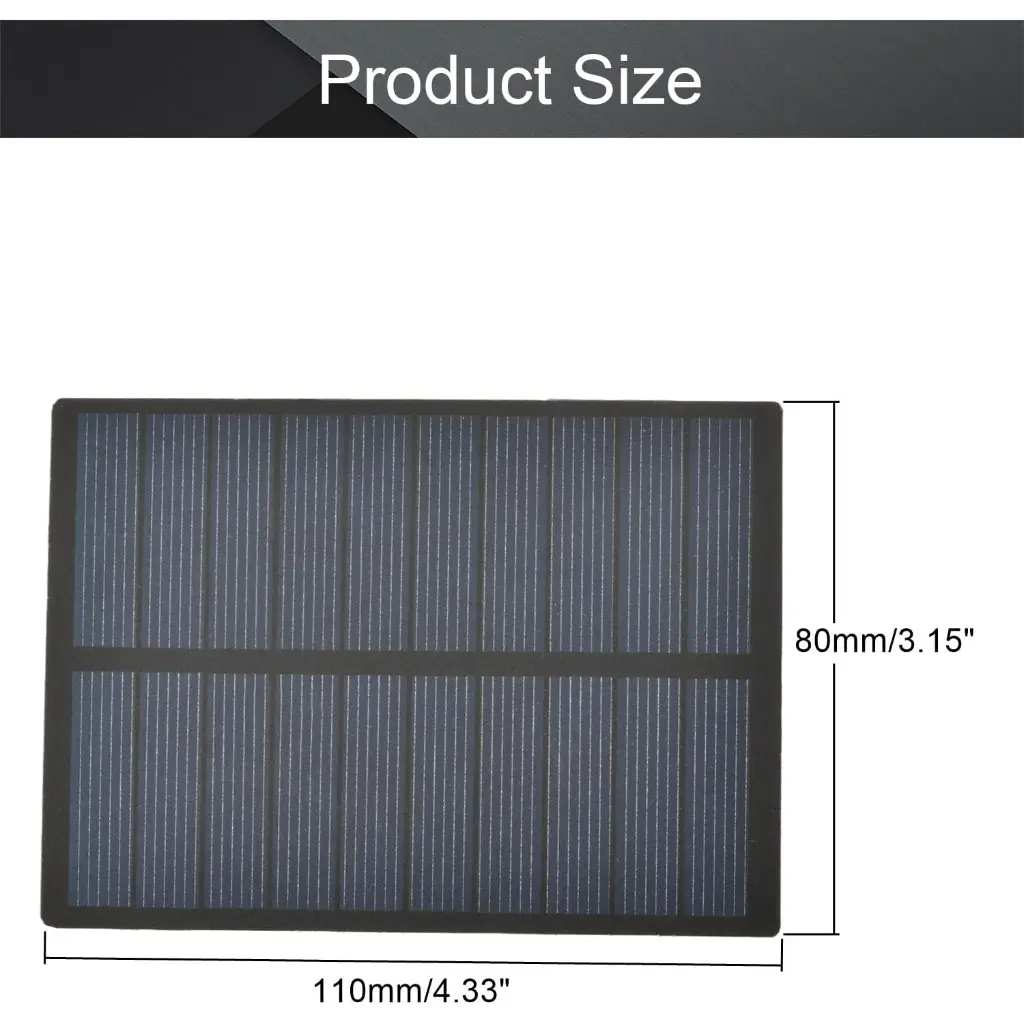 Solar Cell 5.5V 220mA 110mmx80mm With LED.webp