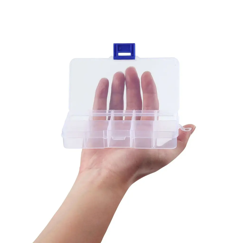 Clear Plastic Box 10 Grids