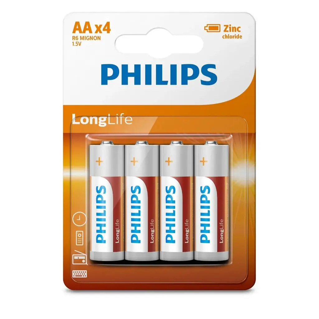 PHILIPS Battery R6L4B/97 1.5V AA (4Pcs) 