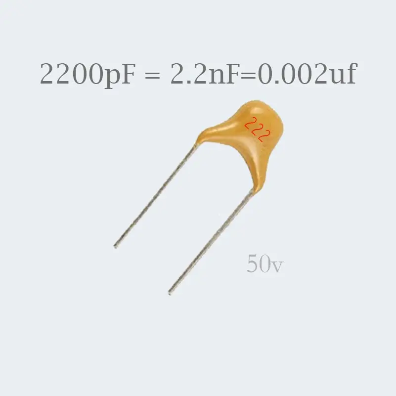 Ceramic capacitor 2.2nF (222) / 50 V  