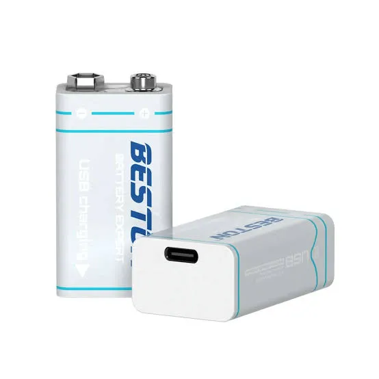 Battery 9V  BESTON  1000mAh Li-ion with USB  Type-C