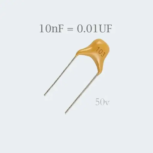  Ceramic capacitor 0.01 uf (10nf) (103) 50 v