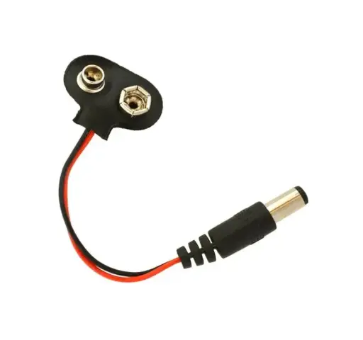 Cap + DC Jack Clip 9v Battery 