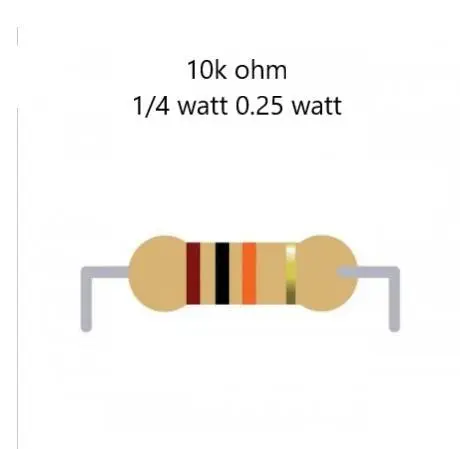 Resistor 10k ohm 0.25 W
