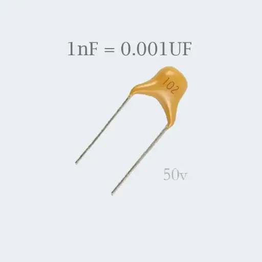 Ceramic capacitor 0.001uf 1nf (102) / 50 V 