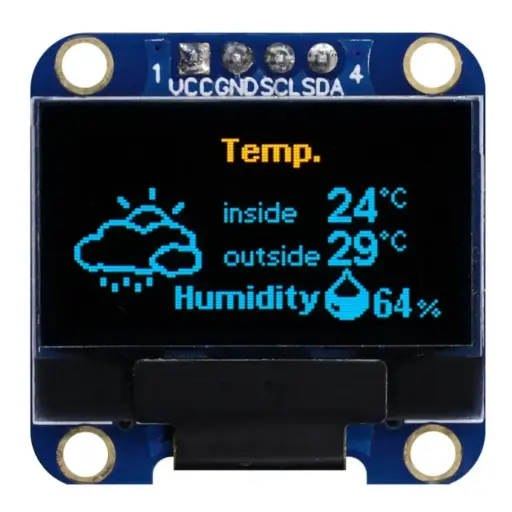 OLED Display 0.96" – Blue, I2C Interface (128×32) 