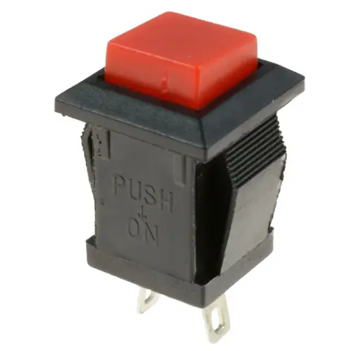 Push Button Square Red – Momentary 1a