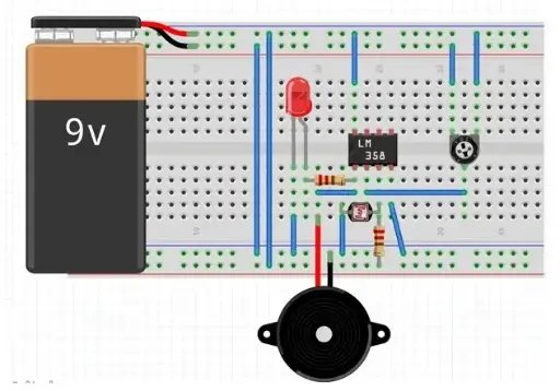 Light detector project using LM358  EUR AI 